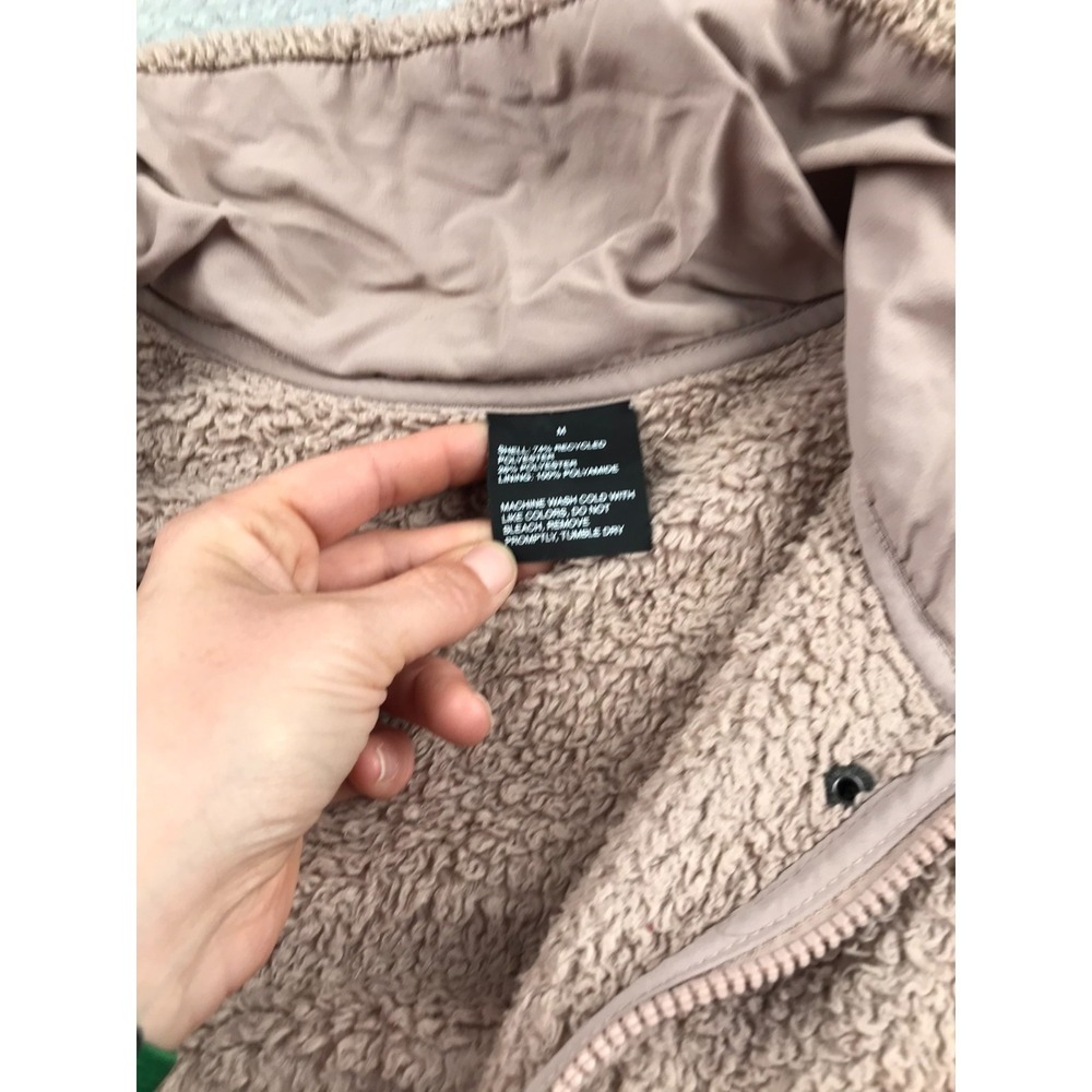 Vuori Cozy Sherpa Jacket Womens M Dusty Rose Fleece Full Zip Snap Up *Flaw - Picture 6 of 13